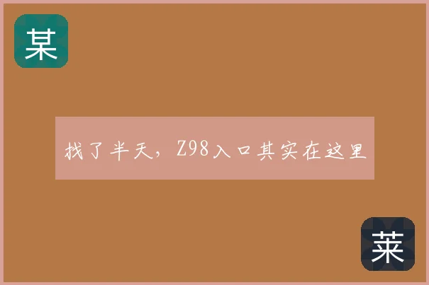 找了半天，Z98入口其实在这里